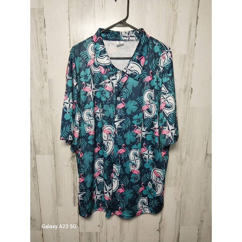 Seattle Mariners Flamingo Hawaiian Shirt SGA Promo Men's XL